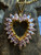 Vintage Gold Plated Over Sterling Marquise Pink CZ Heart Valentine Necklace 18”