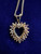 Vintage Gold Plated Over Sterling Marquise Pink CZ Heart Valentine Necklace 18”