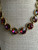 Vintage Volcano Rivoli Crystal 15mm Gold Plated Lisner Style Necklace 16"