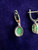 Vintage Sterling Green Sakota Emerald Spinel Dangle Drop Earrings
