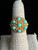 Antique Deco Gold Sterling Chinese Export Turquoise Filigree Adjustable Ring 6.5