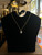 Vintage Gold Plated Art Deco Revival Blue Spinel Quartz Necklace 18”