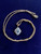 Vintage Gold Plated Art Deco Revival Blue Spinel Quartz Necklace 18”