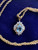 Vintage Gold Plated Art Deco Revival Blue Spinel Quartz Necklace 18”