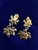 Vintage Gold Plated MCM Pearl Leaf Dangle/Drop Clip On Large Earrings 2.25”