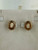 Vintage Gold Plated Cameo Carved Shell Screw Back Earrings .75”