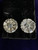 Vintage Deco SP Pave Crystal Round Roquette Circle Screw Back Earrings