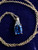 Vintage MCM Sterling Gold Plated Blue Paste Stone Necklace 18”