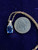 Vintage MCM Sterling Gold Plated Blue Paste Stone Necklace 18”