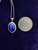 Vintage Sterling Blue Cats-Eye Bali Oval Pendant Necklace 18”