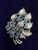 Vintage Weiss 1950’s Silver Baby Blue Gemstone Leaf Brooch Pin 2.5”