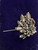 Vintage Weiss 1950’s Silver Baby Blue Gemstone Leaf Brooch Pin 2.5”