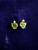 Vintage 14k Yellow Gold Peridot & Topaz Heart Shape Post Back Earrings