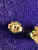 Vintage 14k Yellow Gold Peridot & Topaz Heart Shape Post Back Earrings