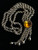 Vintage GP Marino Orange Topaz Crystal Faux Slide Double Strand Chain Necklace