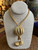 Vintage Monet Style Gold Mesh Rope Ball Slide Dangle Tassel Adjust Necklace 28"