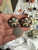 Vintage Deco Slavic Cloisonne Peacock Turkey Feather Fan Shape Dome Post Earrings