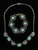 Antique Sterling & SP Czech Faux Turquoise Glass Necklace/Bracelet Jewelry Set