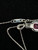 Vintage 10k White Gold Baguette Cut Ruby & Sapphire Necklace 18”