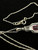 Vintage 10k White Gold Baguette Cut Ruby & Sapphire Necklace 18”