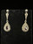 Vintage Sterling Silver Marcasite Garnet Teardrop Dangle/Drop Earrings