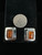 Vintage Sterling Navajo Yellowhorse Baltic Amber Post Square Earrings