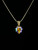 Vintage Sterling Gold Plated Sunset Aura / Orange Mystic Quartz Necklace 24”