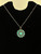 Vintage Sterling Silver Zuni Petit Point Turquoise Sunflower Pendant Necklace 16”