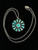 Vintage Sterling Silver Zuni Petit Point Turquoise Sunflower Pendant Necklace 16”