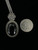 Vintage Sterling Silver Large Oval Black Onyx Marcasite Pendant Necklace 18.5”