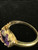 Vintage Art Nouveau Style 14k Gold Amethyst Leaf Captured Ring Sz 7.75