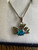 Vintage Solid 14K Yellow Gold Black Opal Diamond Pendant W/ GF Chain Necklace 18"