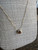Vintage 10k Gold Small Round Circle Garnet Donut  Slide Box Chain Necklace 18”