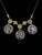 Vintage Sterling Gold Vermeil Ancient Roman Silver Oxidized Coin Necklace 17.5”