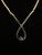 Vintage 12k Gold Filled Dainty Blue Topaz Ribbon Pendant Necklace 18”