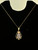 Antique Edwardian French 14k Two-Tone Gold FIligree Pink Jade Necklace 18.5”