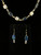 Vintage 14k Gold Filled Lapis Malachite MOP Crystal Beaded Necklace/Earrings Set