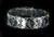 Antique Sterling Black Enamel Deco SIAM Filigree  Diamond Link Bracelet 7.5"