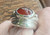 Rare Vintage Sterling Silver Cabochon Cut Carnelian Large Heavy Ring Sz 8.5