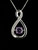 Vintage Jared Sterling Amethyst & White Topaz Infinity Necklace 18”