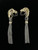Vintage Estate Sterling Gold Heavy Large Horse Head Chain Dangle Earrings 4.25”