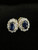 Vintage Sterling Silver Gold Plated Sapphire Stud Earrings