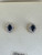Vintage Sterling Silver Gold Plated Sapphire Stud Earrings