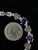 Vintage Sterling Silver Amethyst Marcasite Heart Link Tennis Bracelet 7.5”