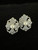 Antique Art Nouveau Sterling Silver Pearl Fleur De Lis Earrings 5/8 in