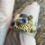 Vintage Artisan Made Modernist Multi Gemstone Sterling Silver Signed Uchio Ring 8