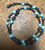Vintage Matching Amazonite Hematite Art Glass Beaded Necklace And Earring Set