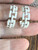 Vintage Crown Trifari Hollywood Regency White Chain Hoop Earrings Necklace  16”