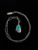 Vintage Sterling Navajo Kingman Turquoise Pendant Necklace 16”