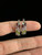 Vintage Sterling Gemstone Double Channel Hoop Earrings 1”